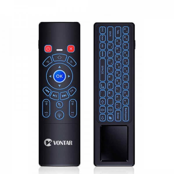 VONTAR T6 Plus universalus nuotolinio valdymo pultas/belaidė pelė-klaviatūra: 2.4GHz Air Mouse 6-Axis IR Android, Windows, Mac OS, Linux įrenginiams