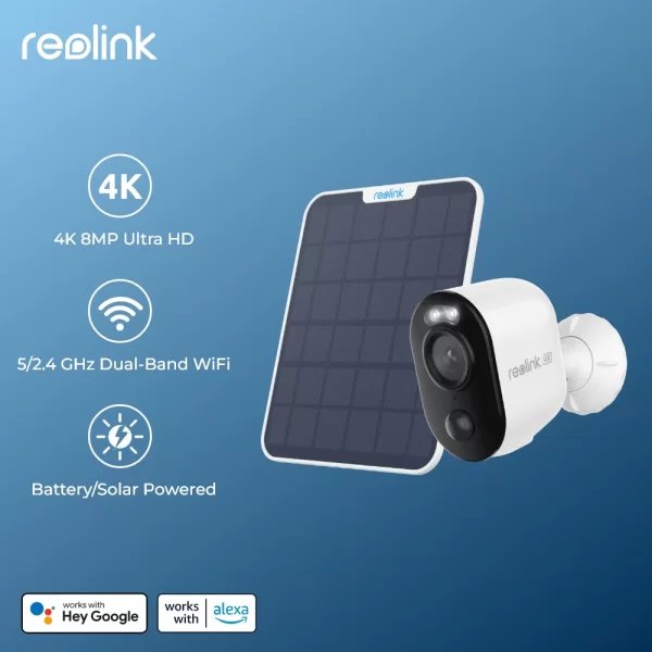 Reolink Argus 3 Ultra belaidė wifi apsaugos kamera su saulės krovikliu