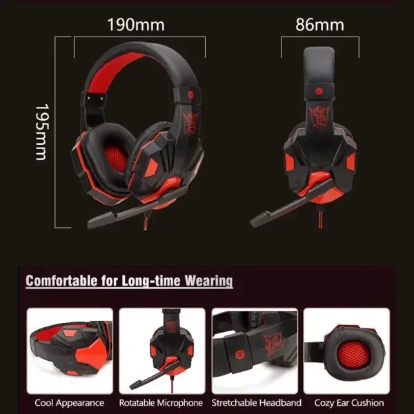 Virwir žaidimų ausinės su mikrofonu - PC, PS4, PS5, Xbox - Image 7