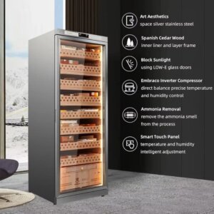 Wholesale Smart App Control WiFi Electric Humidifier Cigar Cabinet Precise Temperature Cigar Display Cabinet