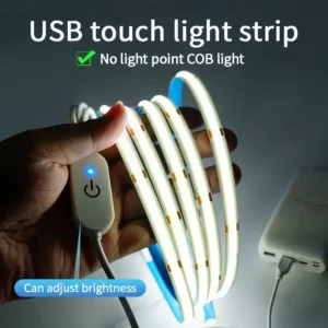 LED COB juosta su liečiamu apšvietimo reguliatoriumi (5V USB)