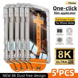 5 vnt. „iPhone“ HD apsauginiai stiklai