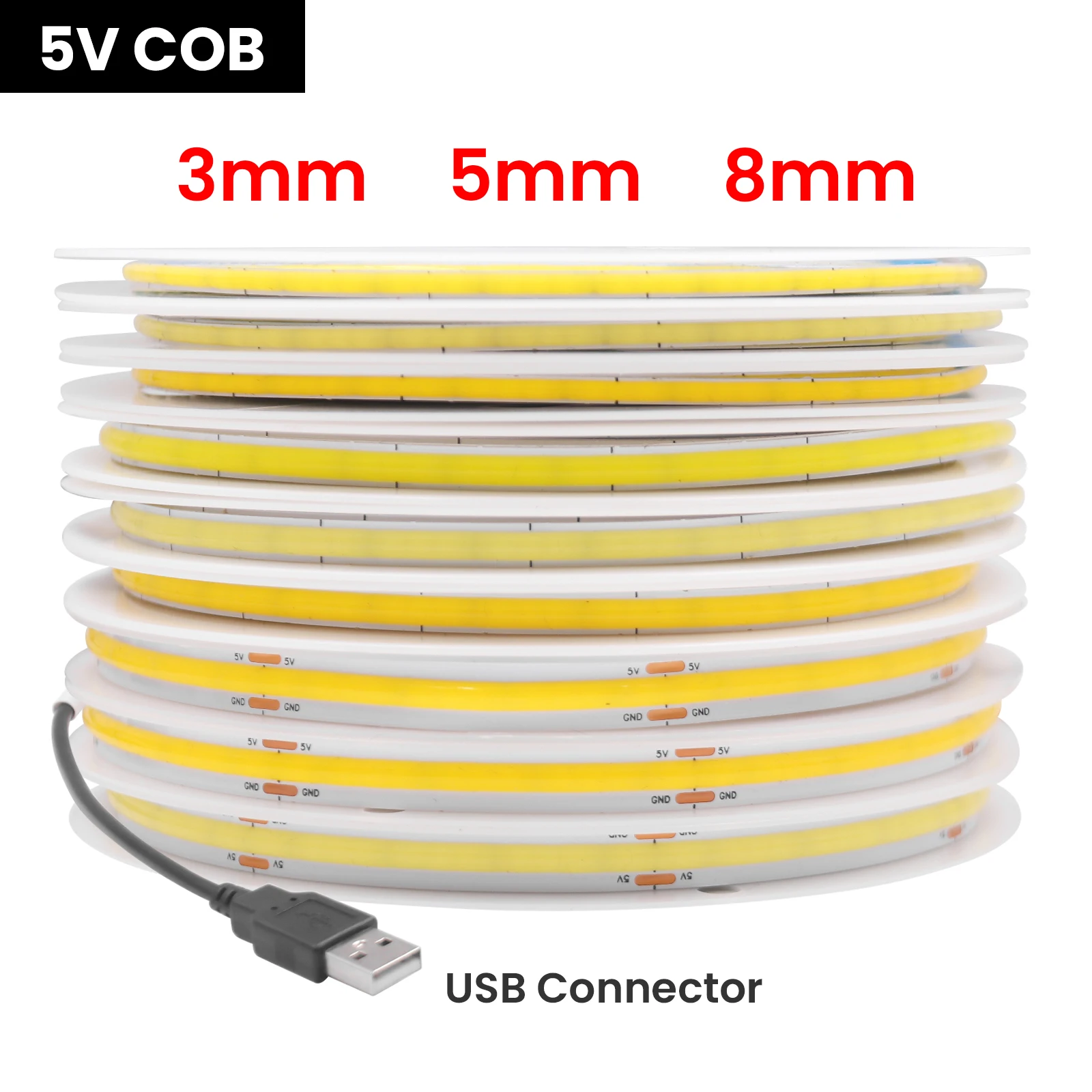 USB COB LED Juosta – Lankstus Apšvietimas Jūsų Erdvei - Image 2