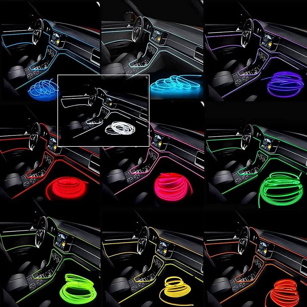 5M LED Juosta Automobilio Interjero Apšvietimui su Neon Troseliu - Image 2