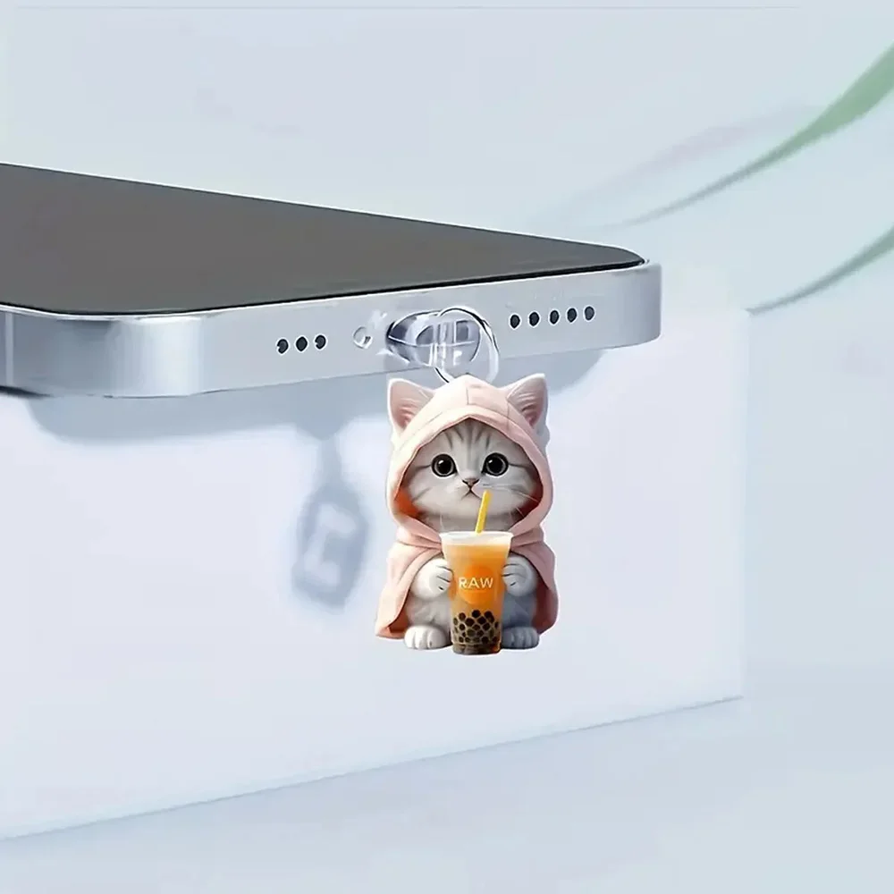 3D katinuko dulkių kamštis telefonui su pakabuku - Image 4