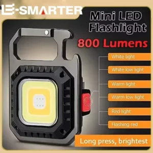 Mini LED Žibintuvėlis su Magnetu ir COB Šviesa