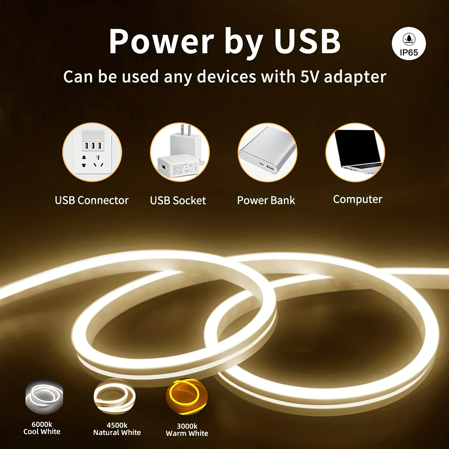 USB Neon LED Juosta su Judesio Davikliu ir Dimeriu - Image 2