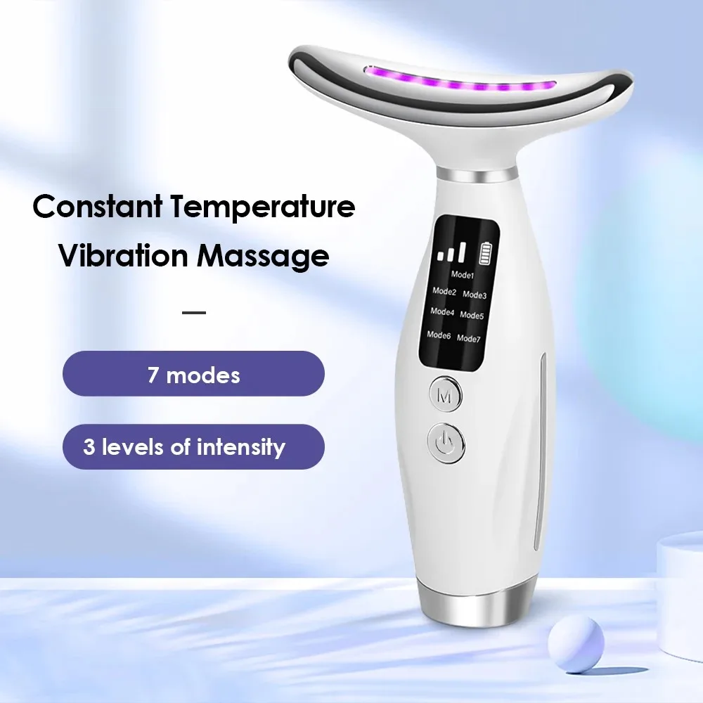 7-in-1 kaklo ir veido masažuoklis su mikrosrovėmis ir vibracija - Image 2