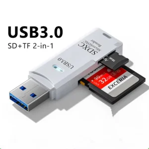 Didelio greičio 2-in-1 USB 3.0 SD TF kortelių skaitytuvas