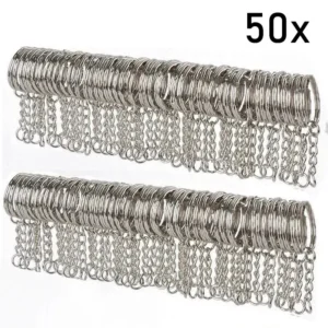 Apvalūs metaliniai žiedai – tvirti ir universalūs (25mm, 50 vnt.)