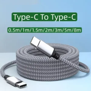 Greitas USB-C laidas 60W PD su Pynute – 1M/2M/3M/5M/8M