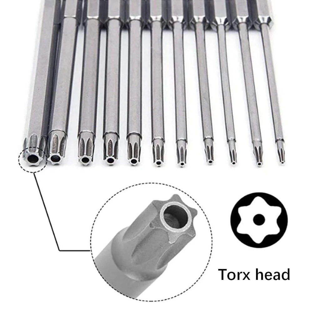 11 dalių Torx S2 apsauginių atsuktuvų antgalių rinkinys T6-T40 - Image 2