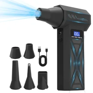 Galingas belaidis oro pūstuvas su LED, 110000 RPM