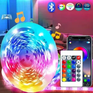 Išmanusis USB LED juostelės apšvietimas su Bluetooth ir Muzikos sinchronizavimu