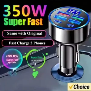 350W Automobilinis Kroviklis USB PD QC3.0, Greitam Telefono Įkrovimui