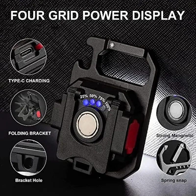 Mini LED Žibintuvėlis su Magnetu ir COB Šviesa - Image 2