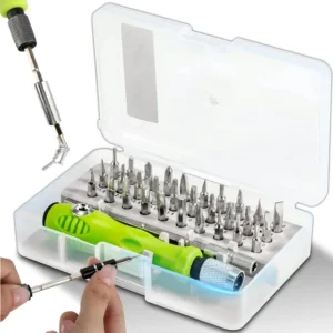 Mini 32-in-1 precizinių atsuktuvų rinkinys su magnetiniais antgaliais