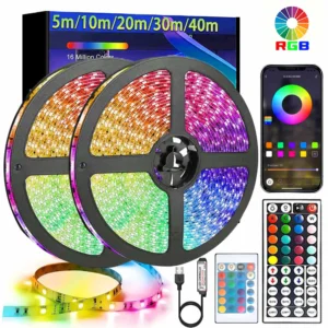 Išmani LED RGB juosta su Bluetooth valdymu (5-40m)
