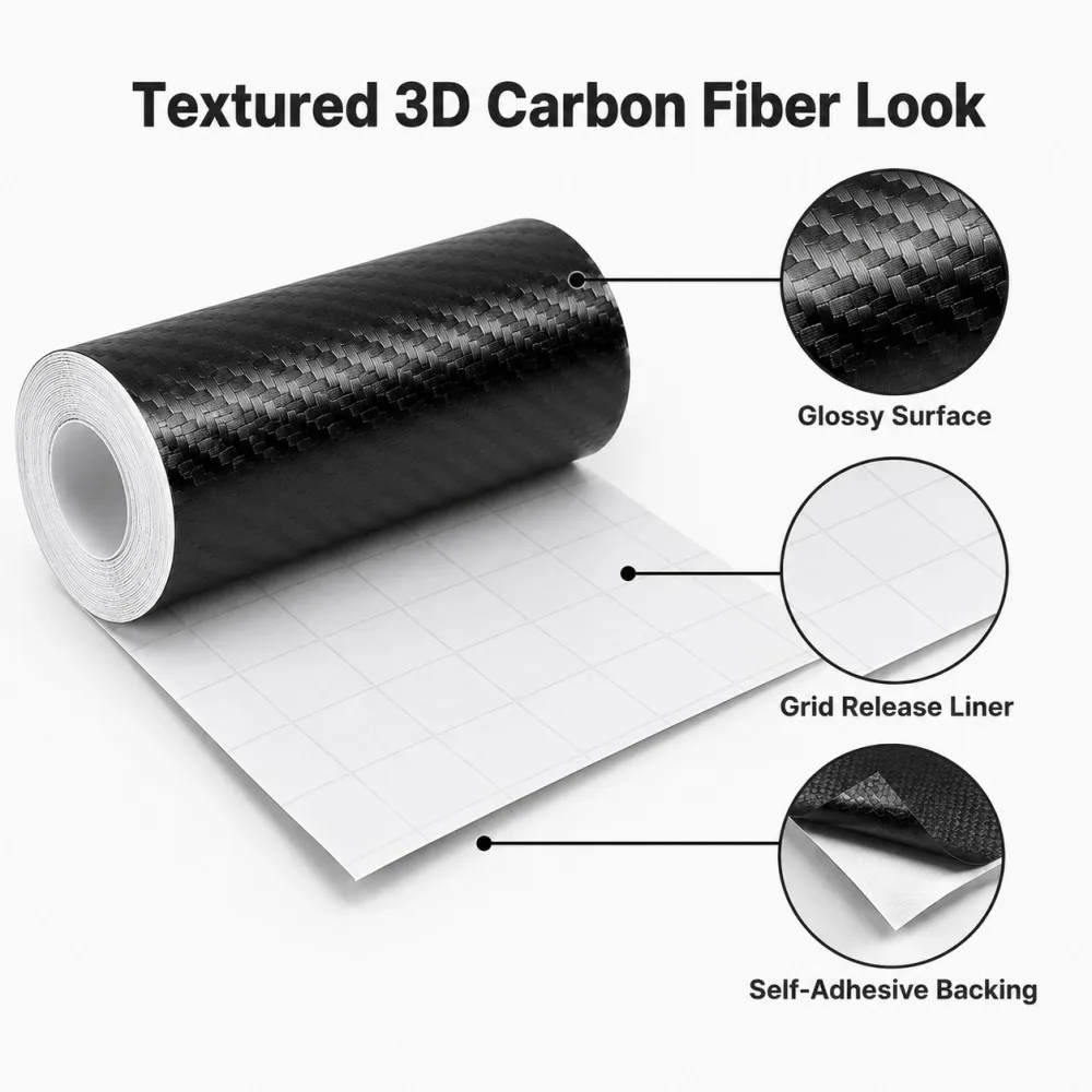 3D Anglies Pluošto Apsauginė Juosta Automobilio Durims ir Slenksčiams - Image 2