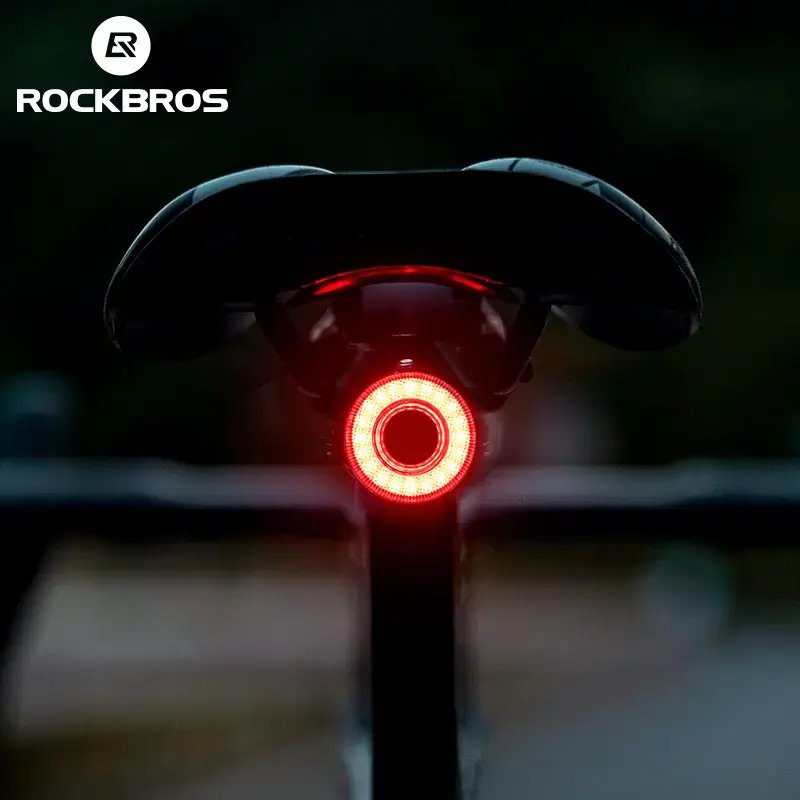 ROCKBROS Smart Išmanusis Dviračio Galinis Žibintas, Įkraunamas, Atsparus Vandeniui