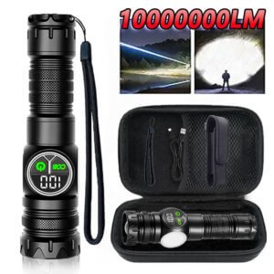 Galingas LED Žibintuvėlis su COB Šonine Šviesa ir Magnetu – USB Įkraunamas