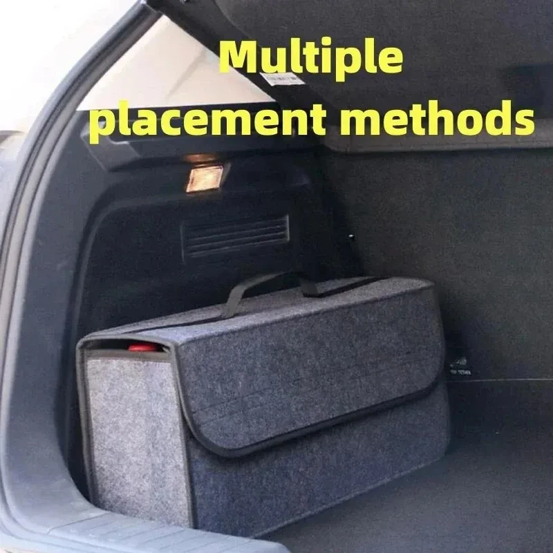 Car Trunk soft Organizer Felt Storage Box Accessories Large Anti Slip Compartment Boot Storage Organizer Tool Car Storag - Image 2