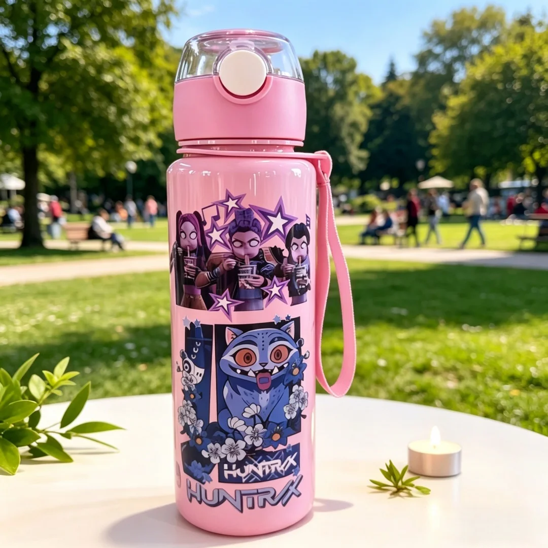 Vaikiška gertuvė su animaciniais herojais ir šiaudeliu - Image 3