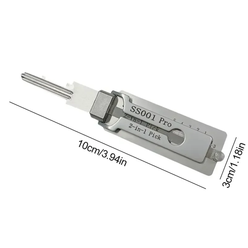 For Lishi Yale Picks Picking SS001 SS002 2 in1 Locksmith Tools Master Key Decoder Micha Decoder Hooks Topolines To Open - Image 2