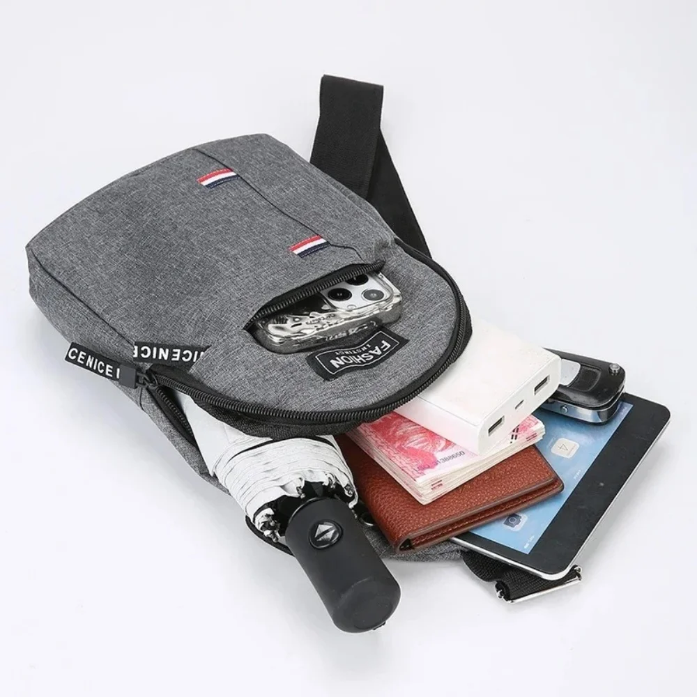 Classic Fashion Canvas Waterproof Sling Chest Crossbody Bag Sport Travel Outdoor Bag Practical Casual Daily Carry Capaci - Image 4