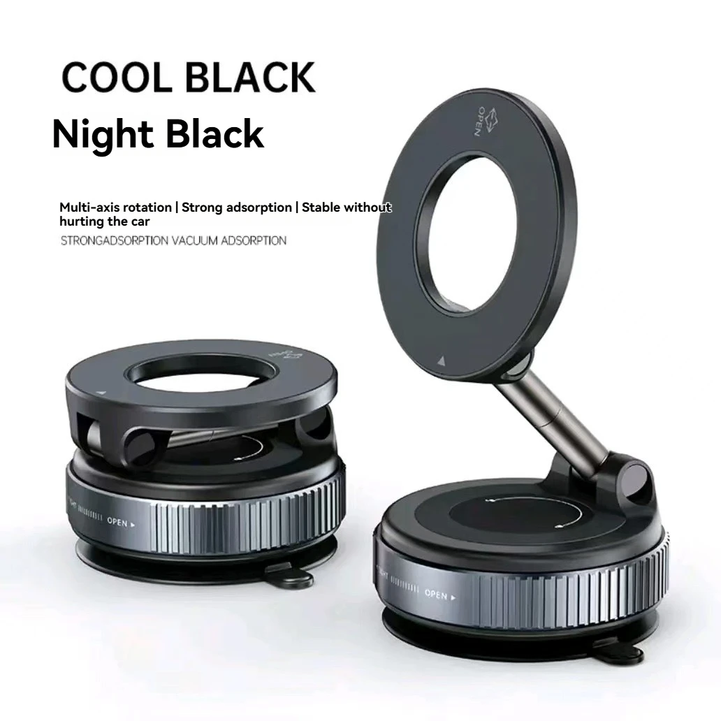 Car Mount Vacuum Magnetic Holder Foldable Strong Suction Stand For Cell Phone For phone with Magnetic sheet and Live Str - Image 4