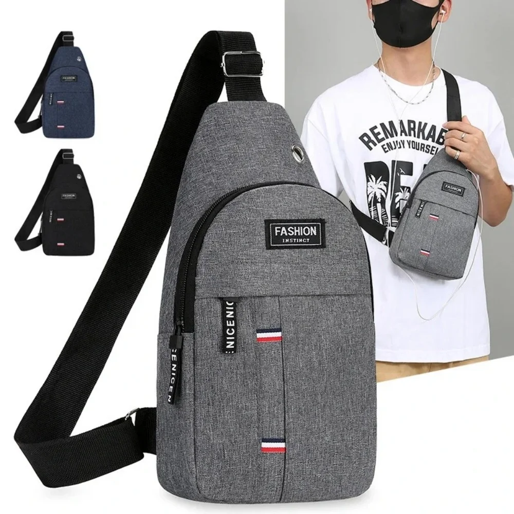 Classic Fashion Canvas Waterproof Sling Chest Crossbody Bag Sport Travel Outdoor Bag Practical Casual Daily Carry Capaci - Image 3