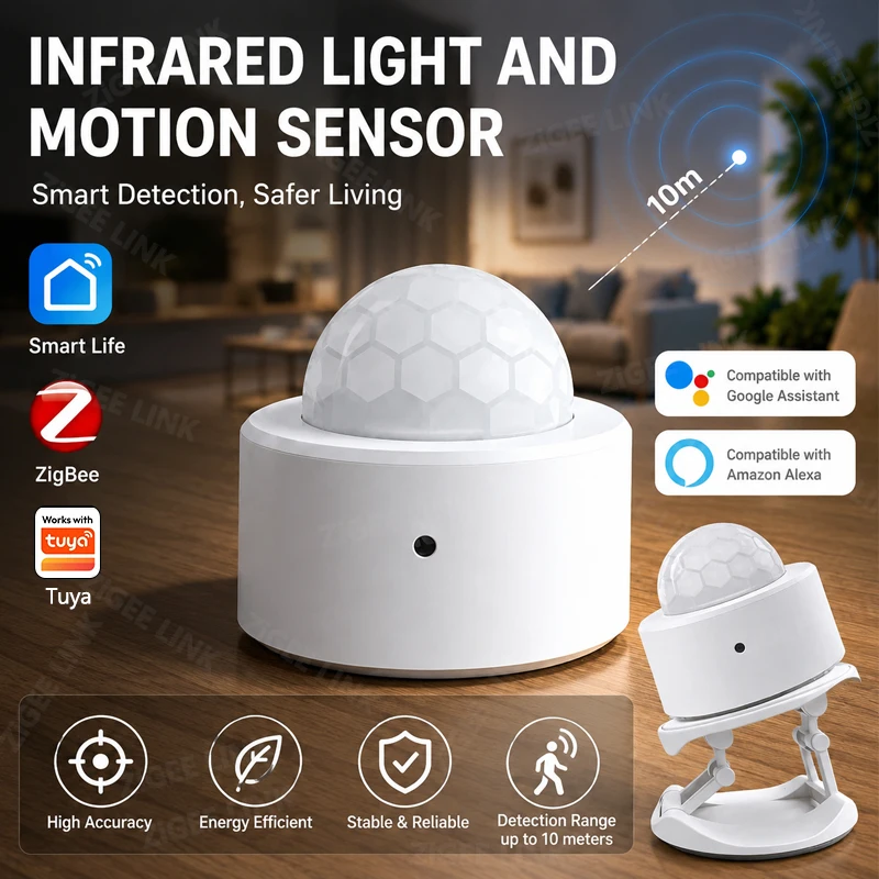 ZigBee 3.0 PIR Motion Sensor Wireless Smart Home Security Protection Alarm Works With Alexa Google Home Need Require Gat