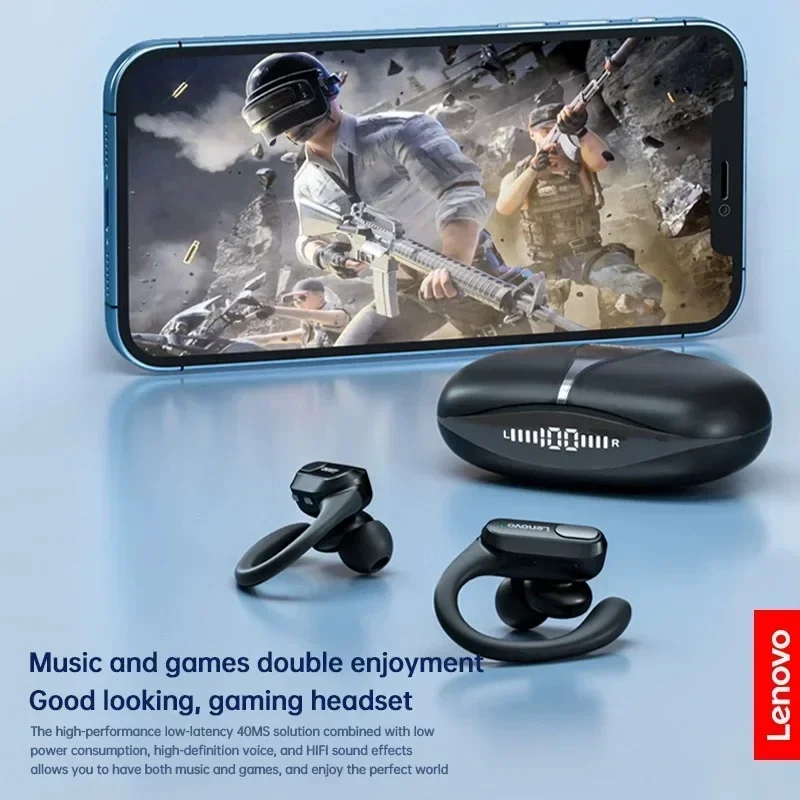 Belaidės sportinės ausinės Lenovo XT80 su ausų kabliukais - Image 4