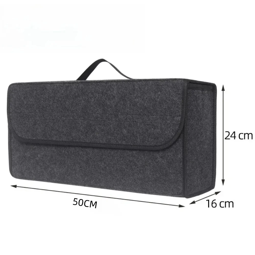 Car Trunk soft Organizer Felt Storage Box Accessories Large Anti Slip Compartment Boot Storage Organizer Tool Car Storag - Image 4