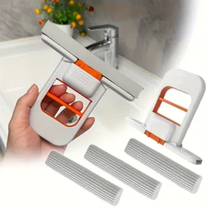 2/8pcs Self-Squeezing Desktop Mops Handheld Sponge Mop for Home Bathroom Kitchen Foldable Tabletop Scrubber Mini Cleanin