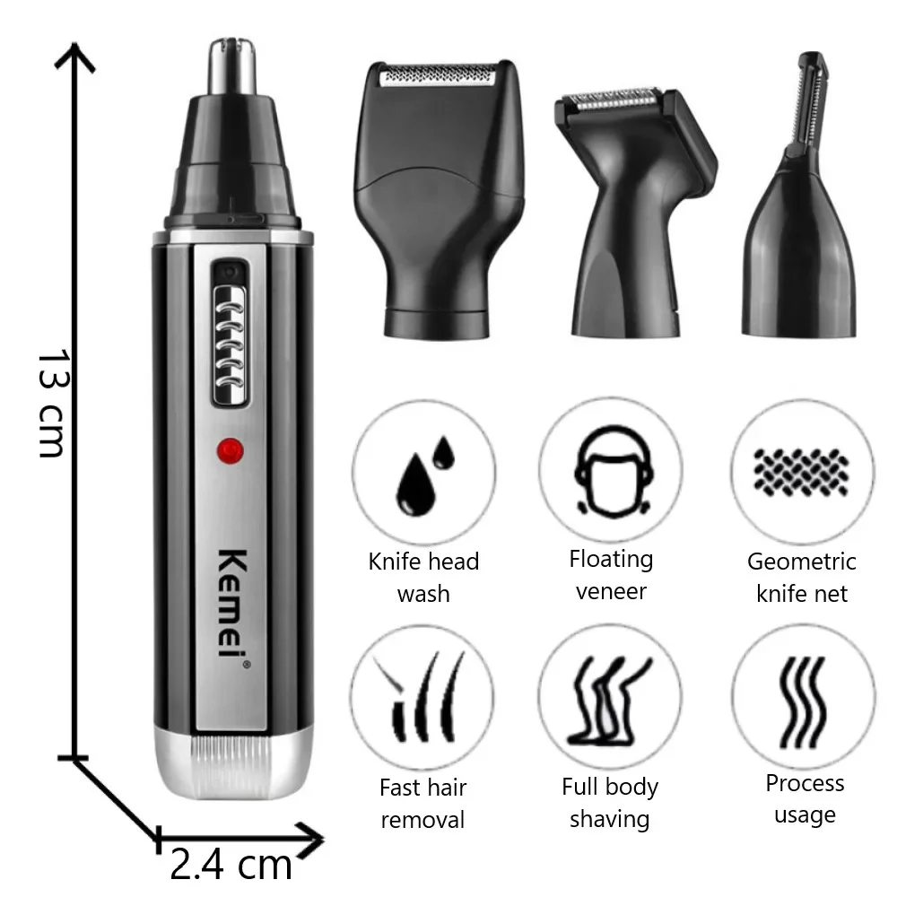 Daugiafunkcis priežiūros rinkinys vyrams „Kemei 4 in 1“ - Image 2