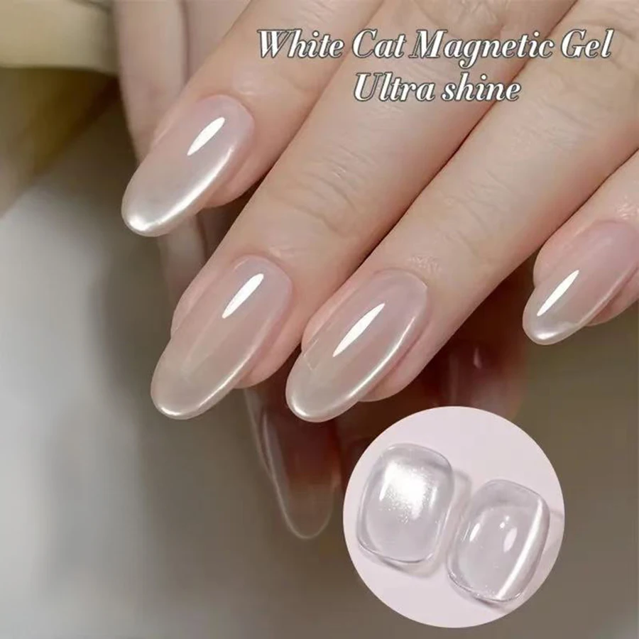 1-9pcs TC Flow Light White Cat Eye Gel Nail Polish Ultra Shine Soak Off UV Gel Mirror Glass Cat Magnet Gel Varnish Nail - Image 2