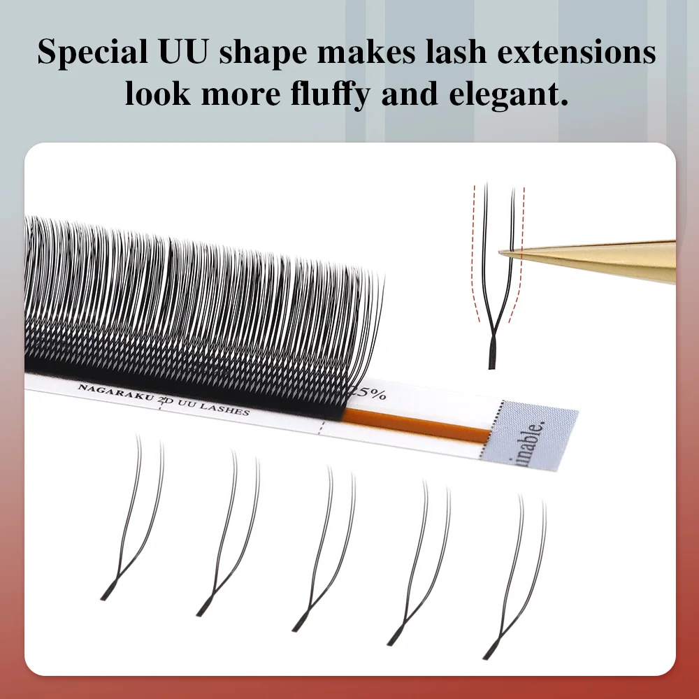 NAGARAKU U Shape YY 2D UU Soft Light Natural Eyelash Extensions Parallel Makeup Supplies - Image 2