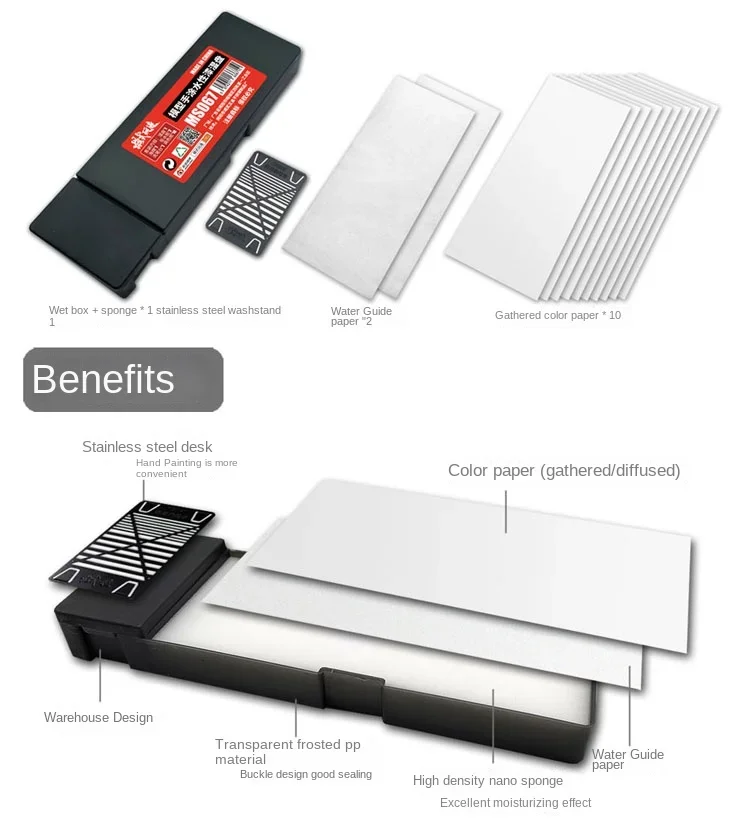 Water-based Paint Set Hand-painting Wet Palette Coloring Tool Pigment Toning Moisturizing Box for Tools Hobby DIY - Image 2