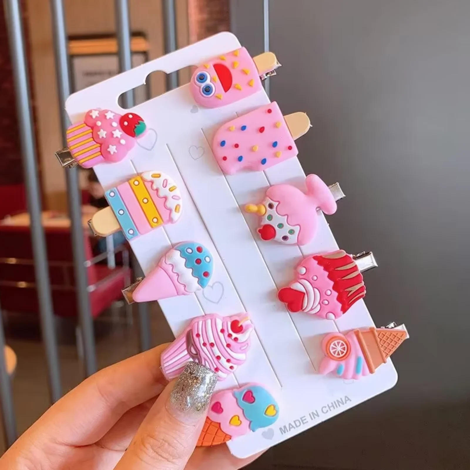 10PCS/Set New Girls Cute Cartoon Unicorn Hair Clips Kids Lovely Hairpins Ice Cream Headband Barrettes Fashion Hair Acces - Image 3