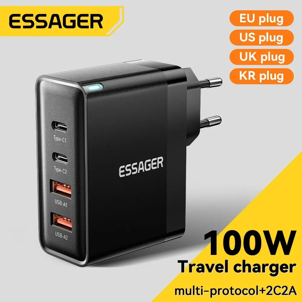 Universalus 100W GaN greitasis įkroviklis (USB-C / USB-A)