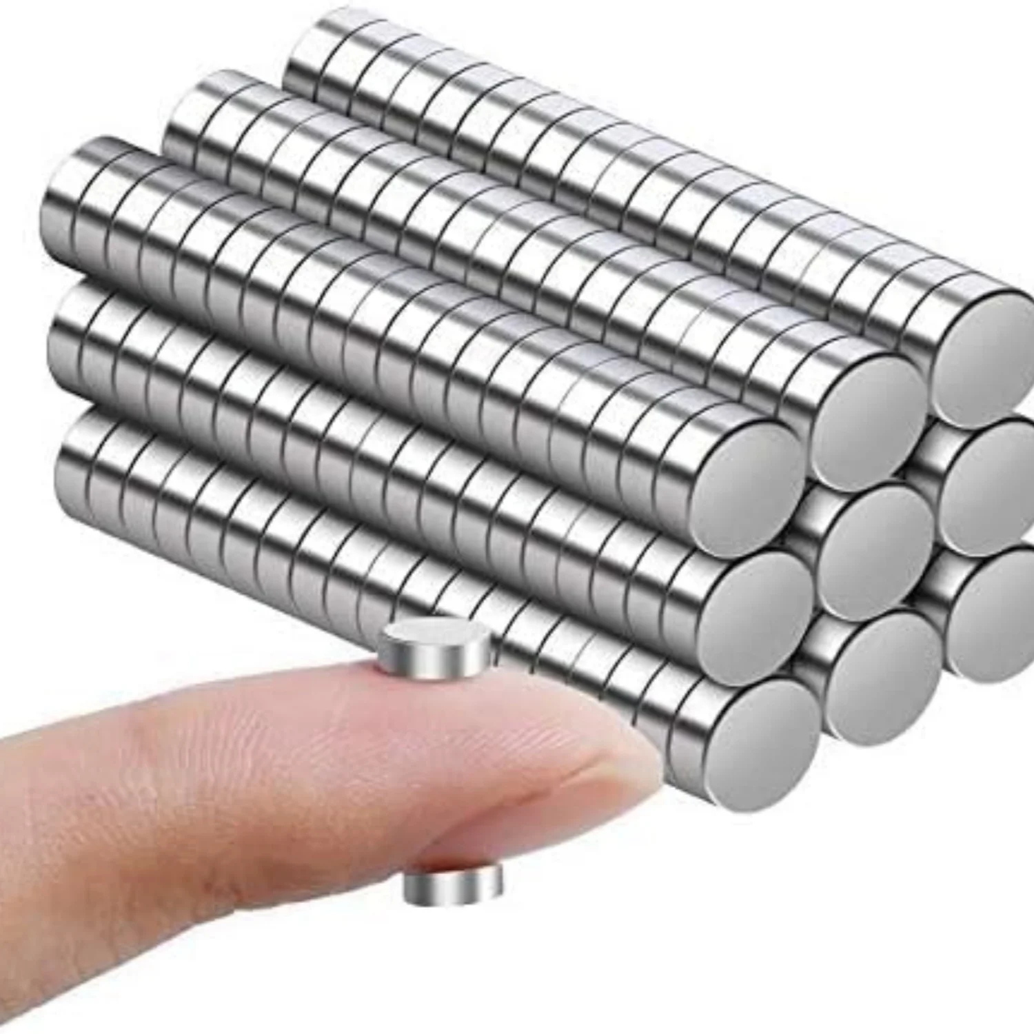 Stiprūs apvalūs magnetukai (8x2 mm, 60 vnt.)
