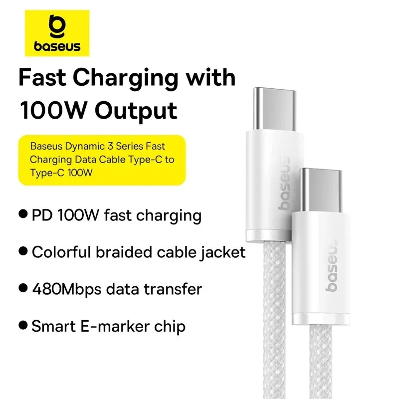 Baseus 100W USB-C į USB-C laidas greitam įkrovimui - Image 4