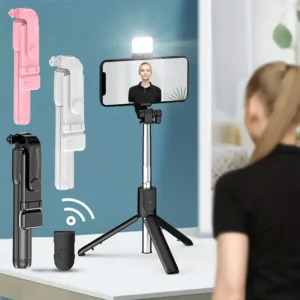 Asmenukių lazda-trikojis su Bluetooth pulteliu ir LED šviesa