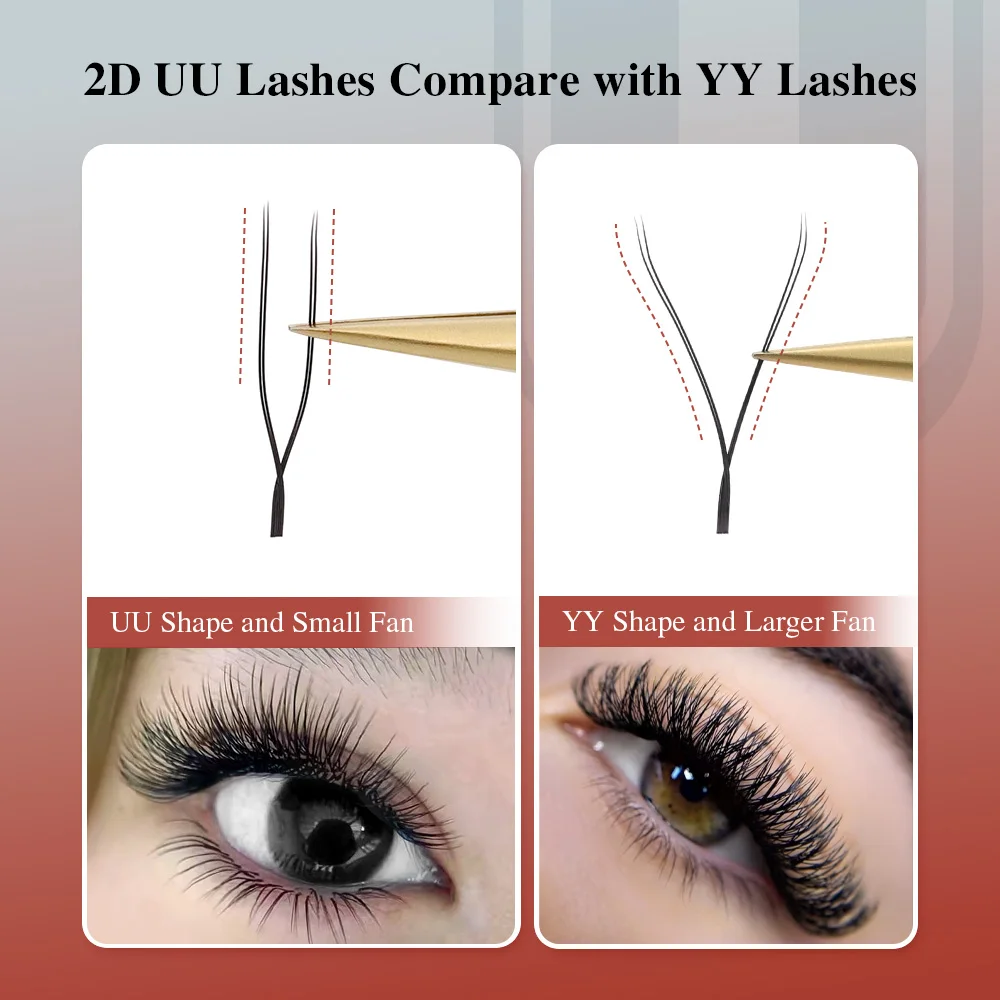 NAGARAKU U Shape YY 2D UU Soft Light Natural Eyelash Extensions Parallel Makeup Supplies - Image 4