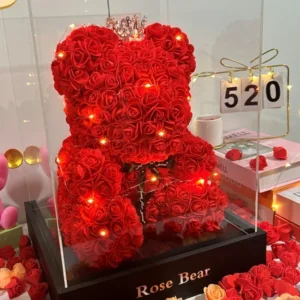 2026 Artificial Flower Eternal Rose Teddy Bear for 520 Mom Mother's Day Birthday Valentine's Day Anniversary Gifts & Dec