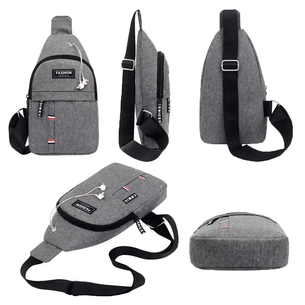 Classic Fashion Canvas Waterproof Sling Chest Crossbody Bag Sport Travel Outdoor Bag Practical Casual Daily Carry Capaci - Image 2