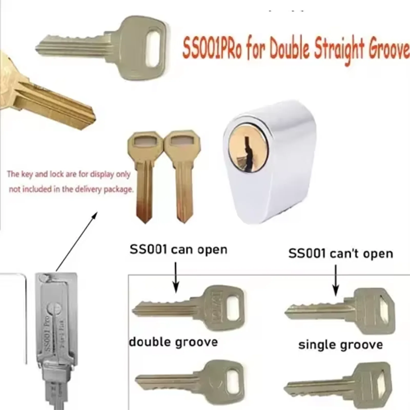 For Lishi Yale Picks Picking SS001 SS002 2 in1 Locksmith Tools Master Key Decoder Micha Decoder Hooks Topolines To Open - Image 4