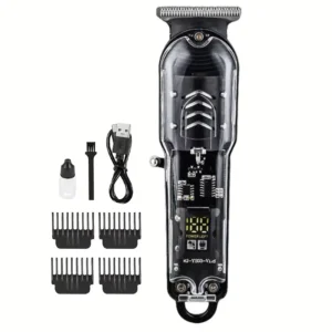 Professional Transparent Body Electric Hair Clipper for Men USB Rechargeable Trimmer Hair Cutting Machine Holiday Gift f