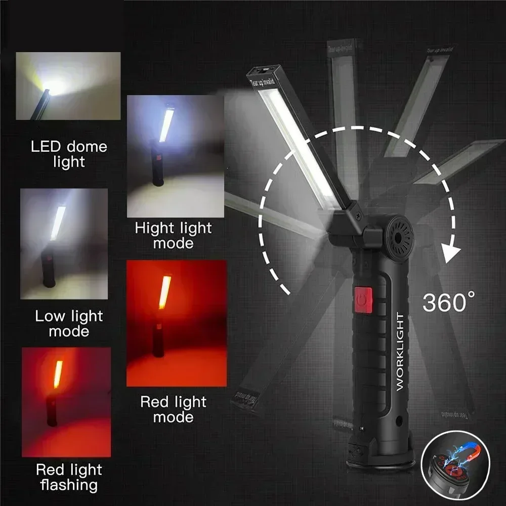 Įkraunamas darbinis COB LED prožektorius su magnetu ir krovikliu - Image 4